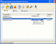 Actual Outlook Express Password Recovery screenshot